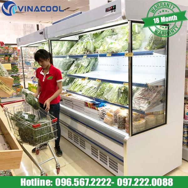 tủ mát siêu thị trưng bày rau củ quả Vinacool chất lượng chính hãng